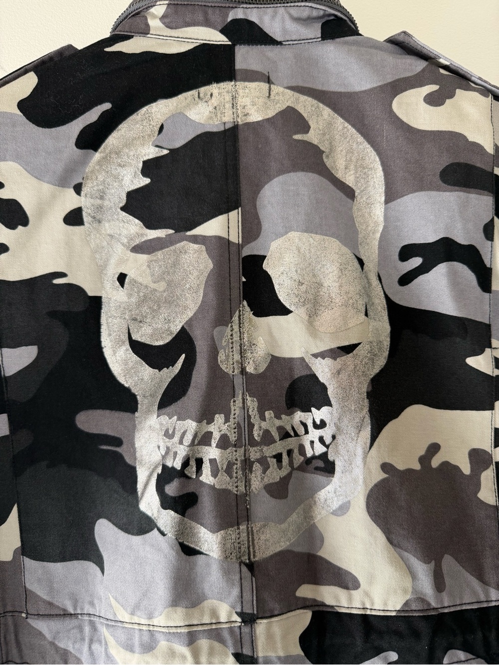 #1 Zadig & Voltaire Kola Camo Silver Skull Utility Jacket XS